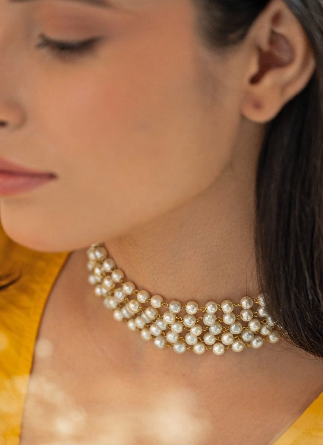 Do Taara White Pearls Choker NecklaceFabilicious Fashion