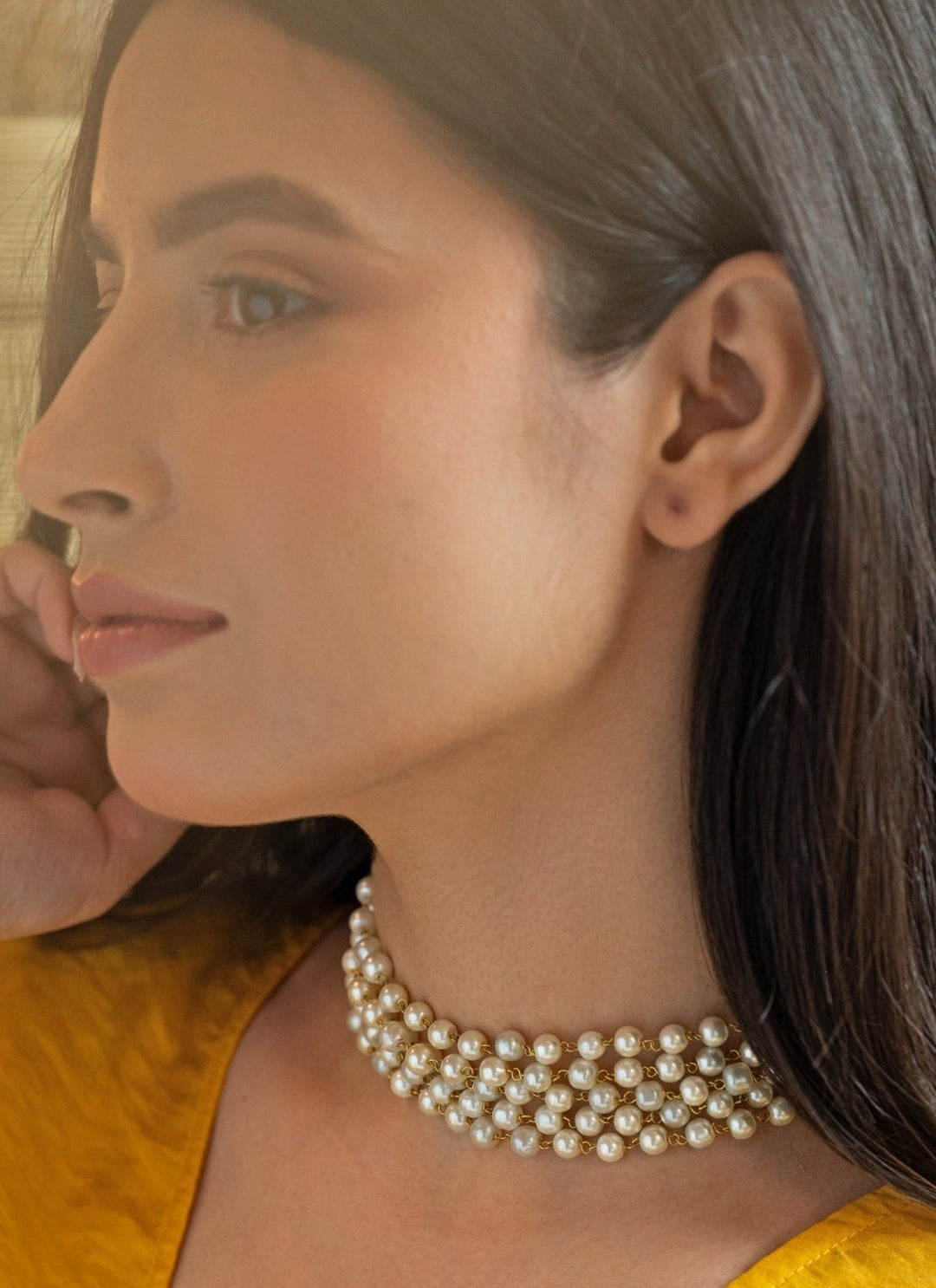 Do Taara White Pearls Choker NecklaceFabilicious Fashion