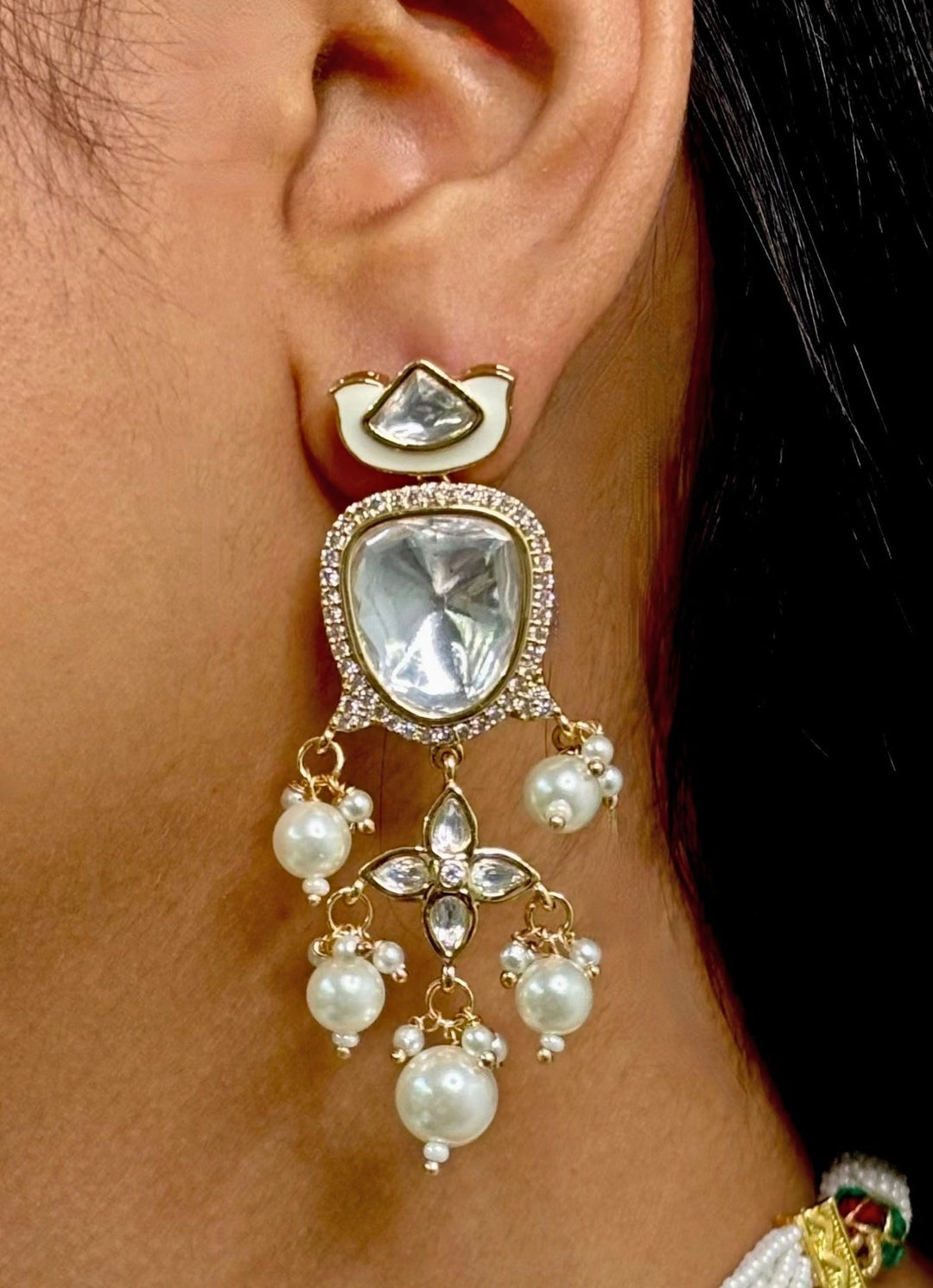 Naymee White Polki And Pearl Choker SetFabilicious Fashion