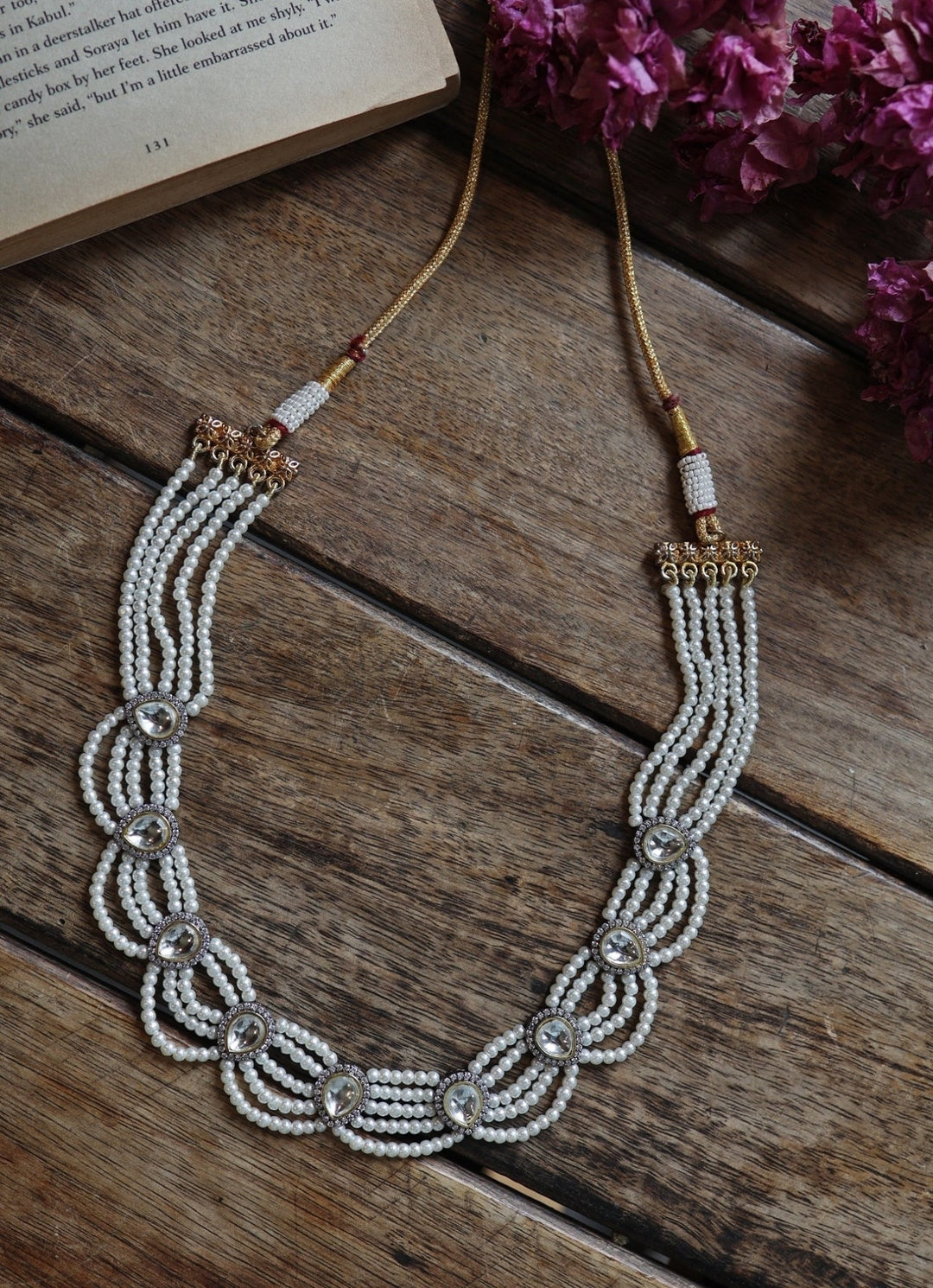 Do Taara White Polki And Pearl NecklaceFabilicious Fashion