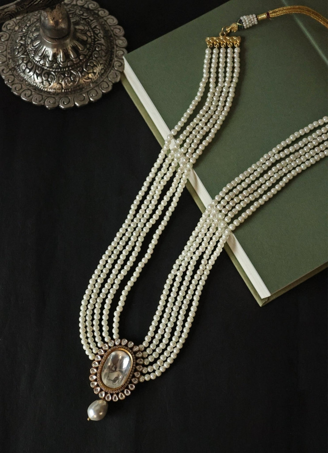 Do Taara White Polki And Pearl NecklaceFabilicious Fashion