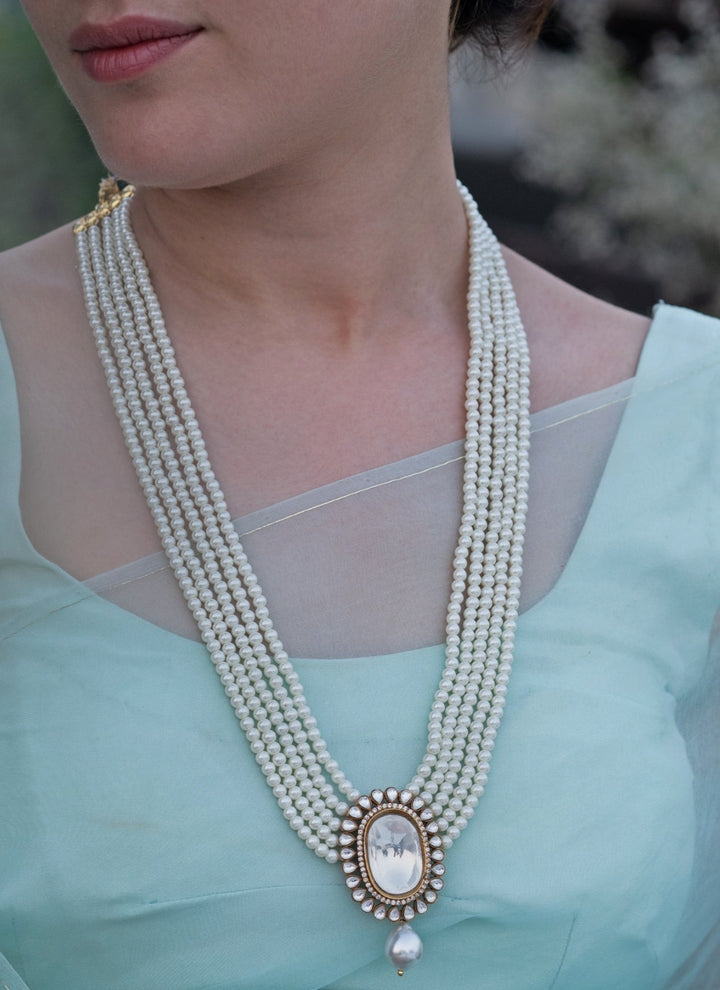 Do Taara White Polki And Pearl NecklaceFabilicious Fashion