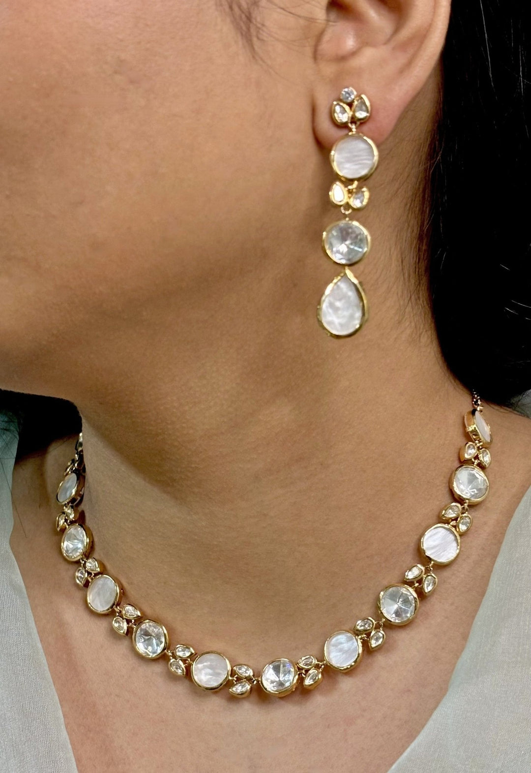 Naymee White Polki Choker SetFabilicious Fashion