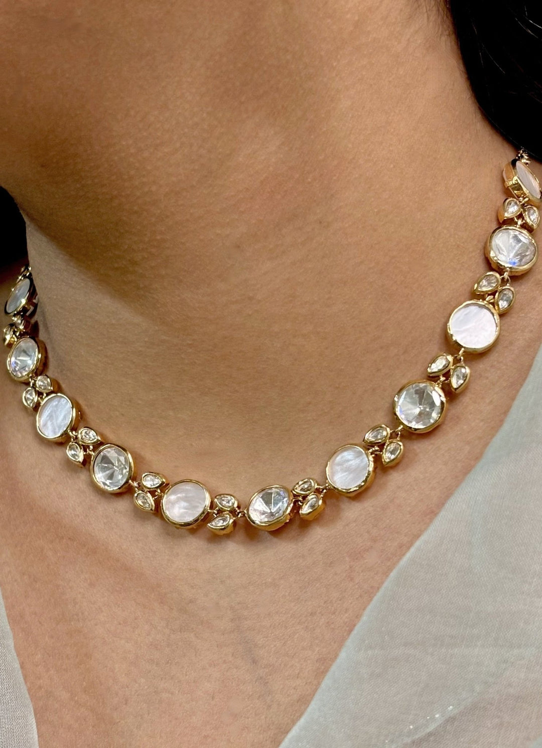 Naymee White Polki Choker SetFabilicious Fashion