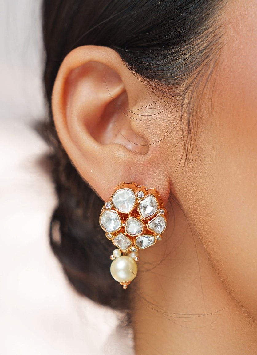 White Polki Pearl Choker Set Zevar by Geeta - Fabilicious Fashion