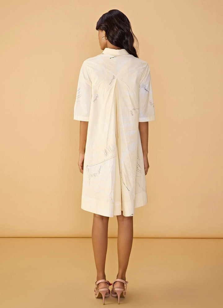 White Printed Shirt Dress Saaksha &amp; Kinni - Fabilicious Fashion