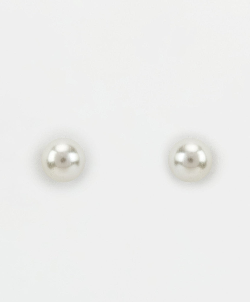 White Single Pearl Stud Earrings Vivinia by Vidhi Mehra - Fabilicious Fashion