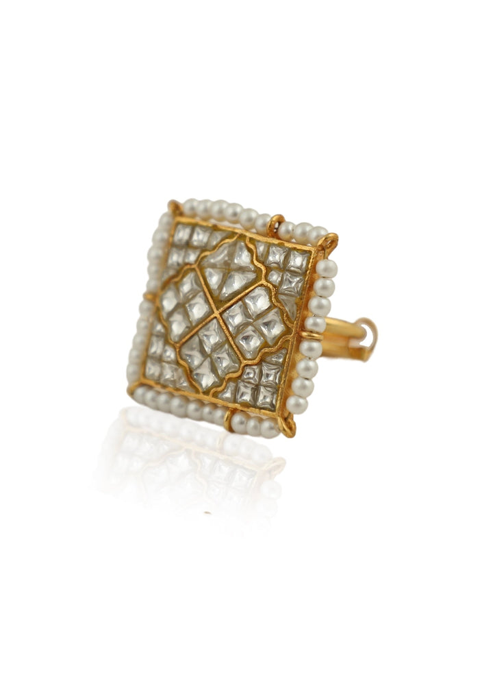 White Square Ring Riana Jewellery - Fabilicious Fashion