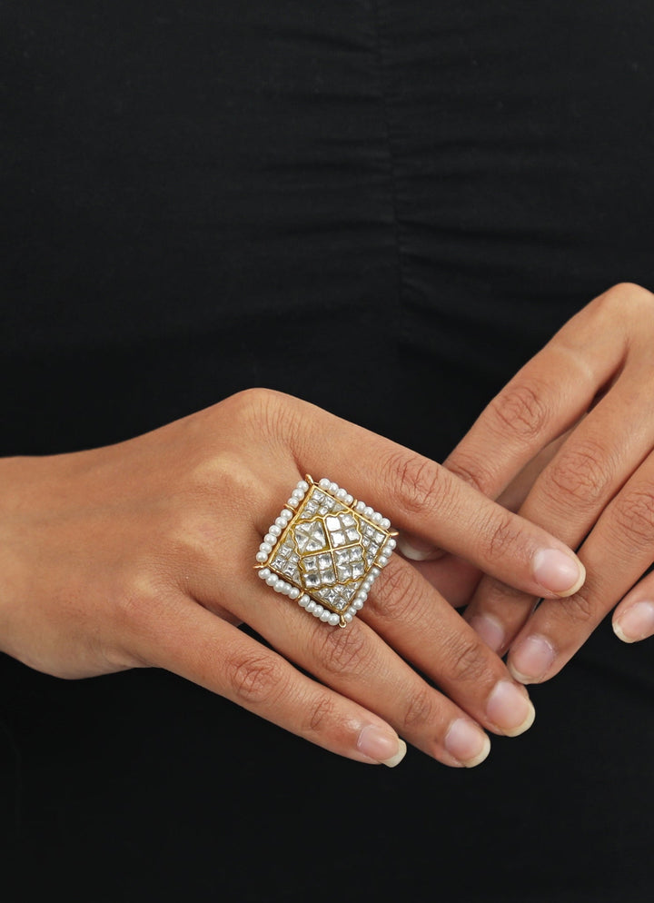 White Square Ring Riana Jewellery - Fabilicious Fashion