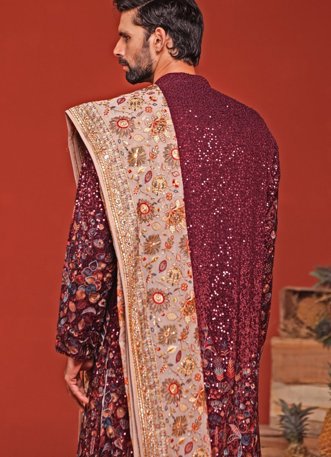Wine Embroidered Kurta Patiala Set With Dupatta Kalpraag - Fabilicious Fashion