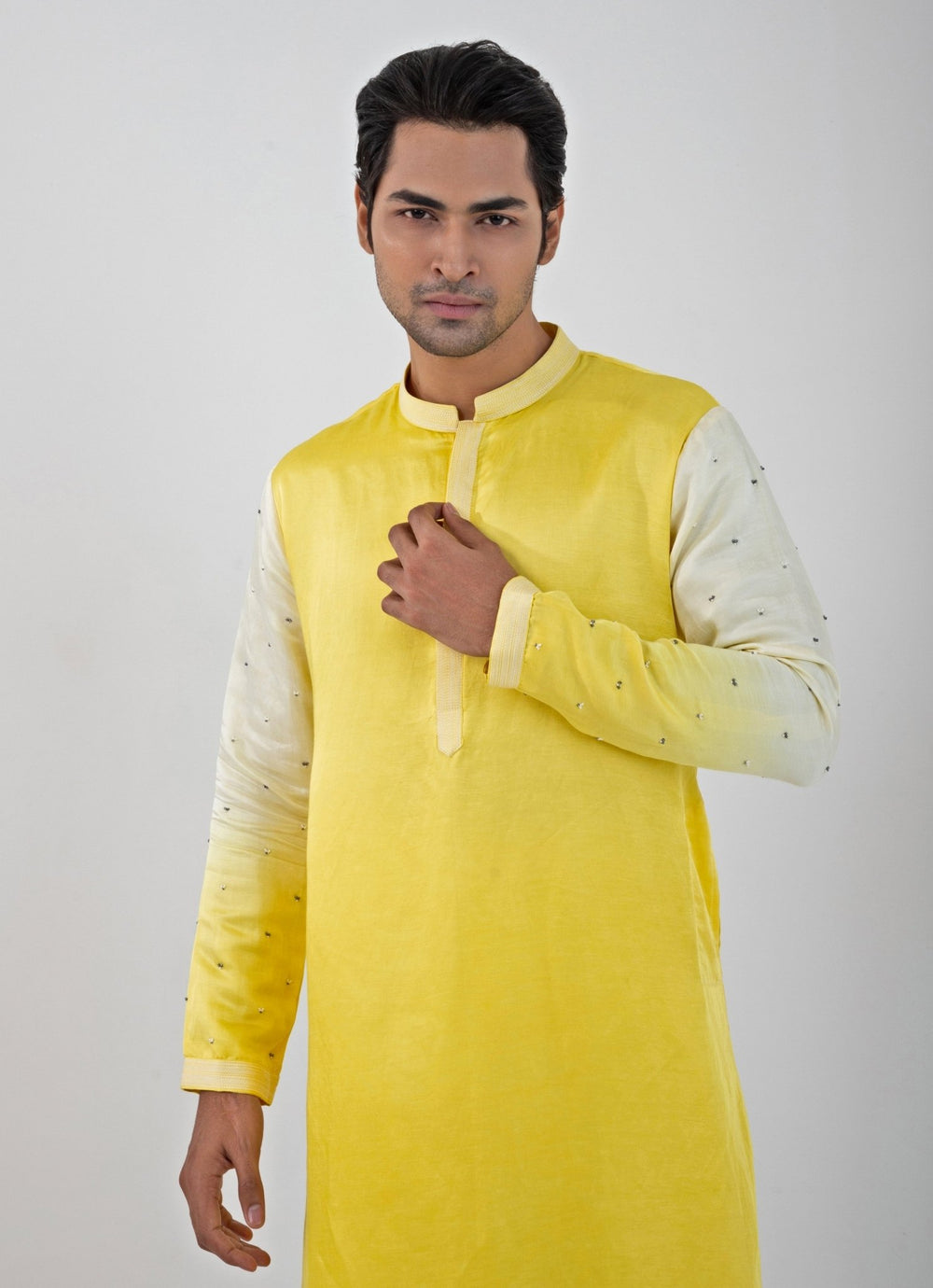 Yellow And Ivory Ombre Kurta Pant Set Smriti - Fabilicious Fashion