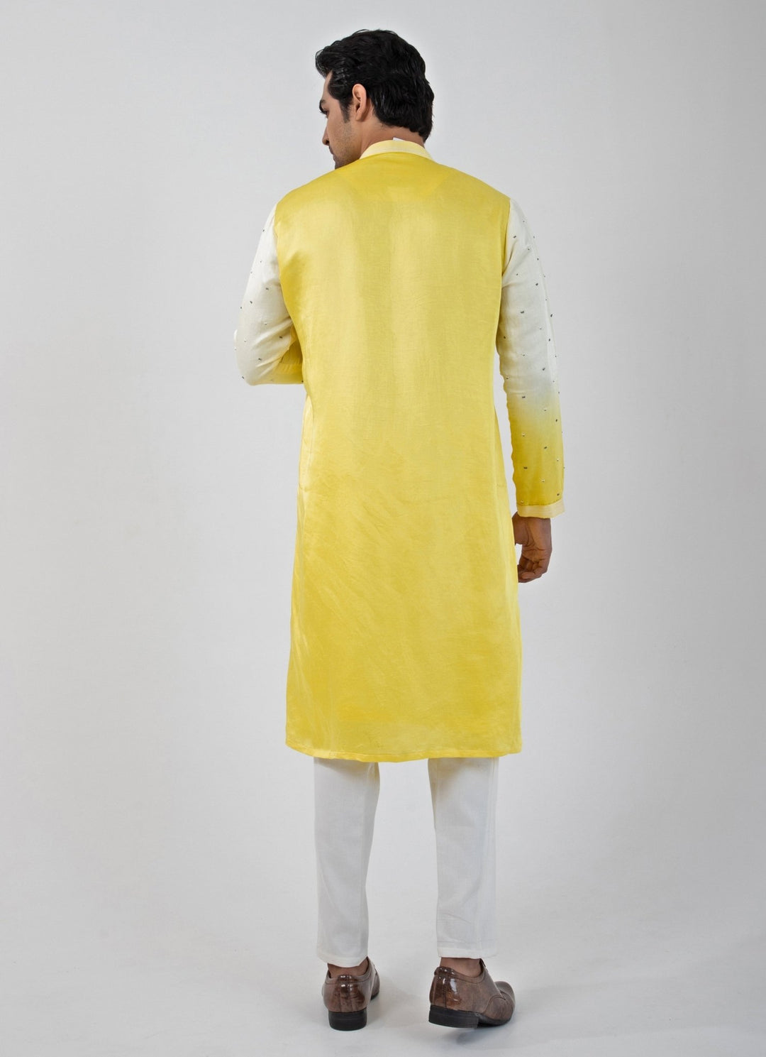 Yellow And Ivory Ombre Kurta Pant Set Smriti - Fabilicious Fashion