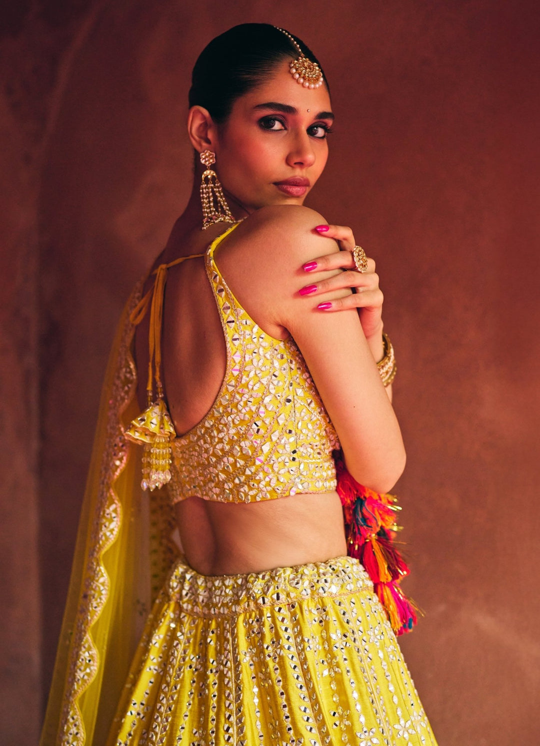 Yellow And Ivory Raw Silk Lehenga Set Angad Singh - Fabilicious Fashion