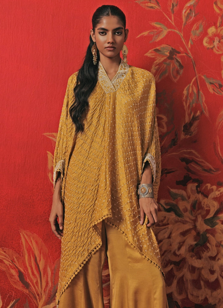 Twenty Nine Yellow Bandhani Kaftan Pants SetFabilicious Fashion