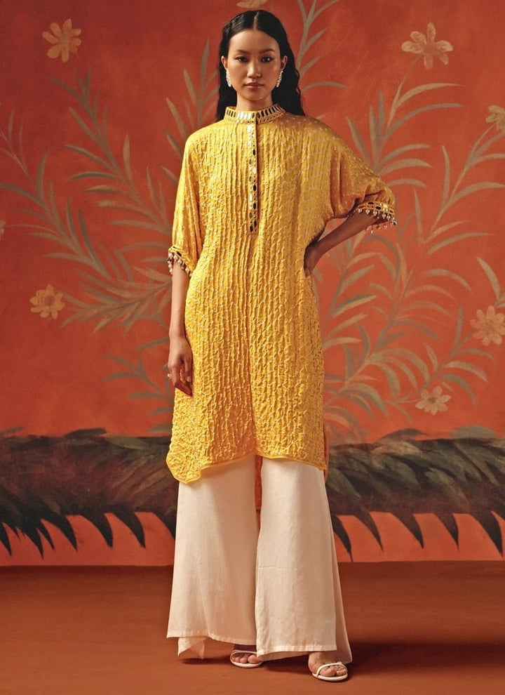 Twenty Nine Yellow Bandhani Kurta PantsFabilicious Fashion
