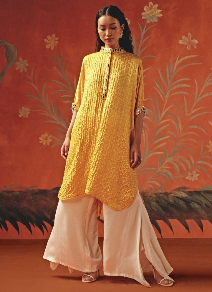 Twenty Nine Yellow Bandhani Kurta PantsFabilicious Fashion