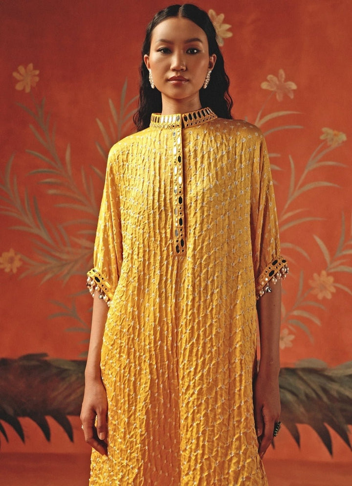 Twenty Nine Yellow Bandhani Kurta PantsFabilicious Fashion