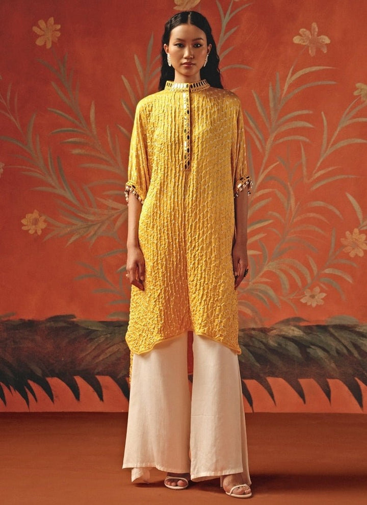 Twenty Nine Yellow Bandhani Kurta PantsFabilicious Fashion