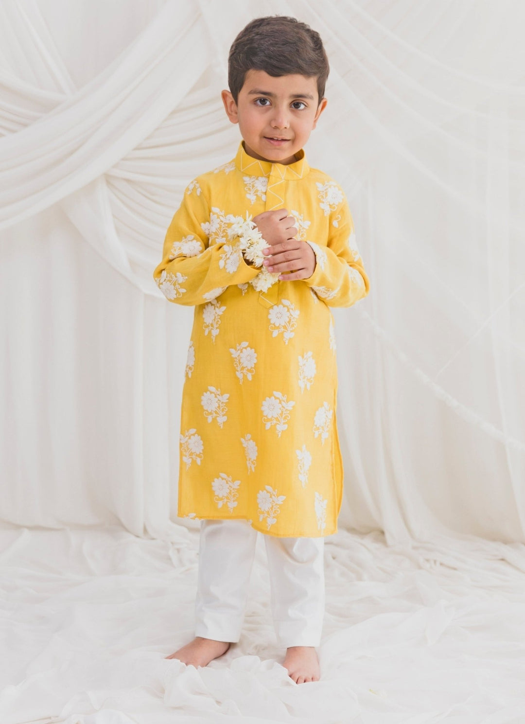 Chotibuti Yellow Chanderi Boys Kurta SetFabilicious Fashion