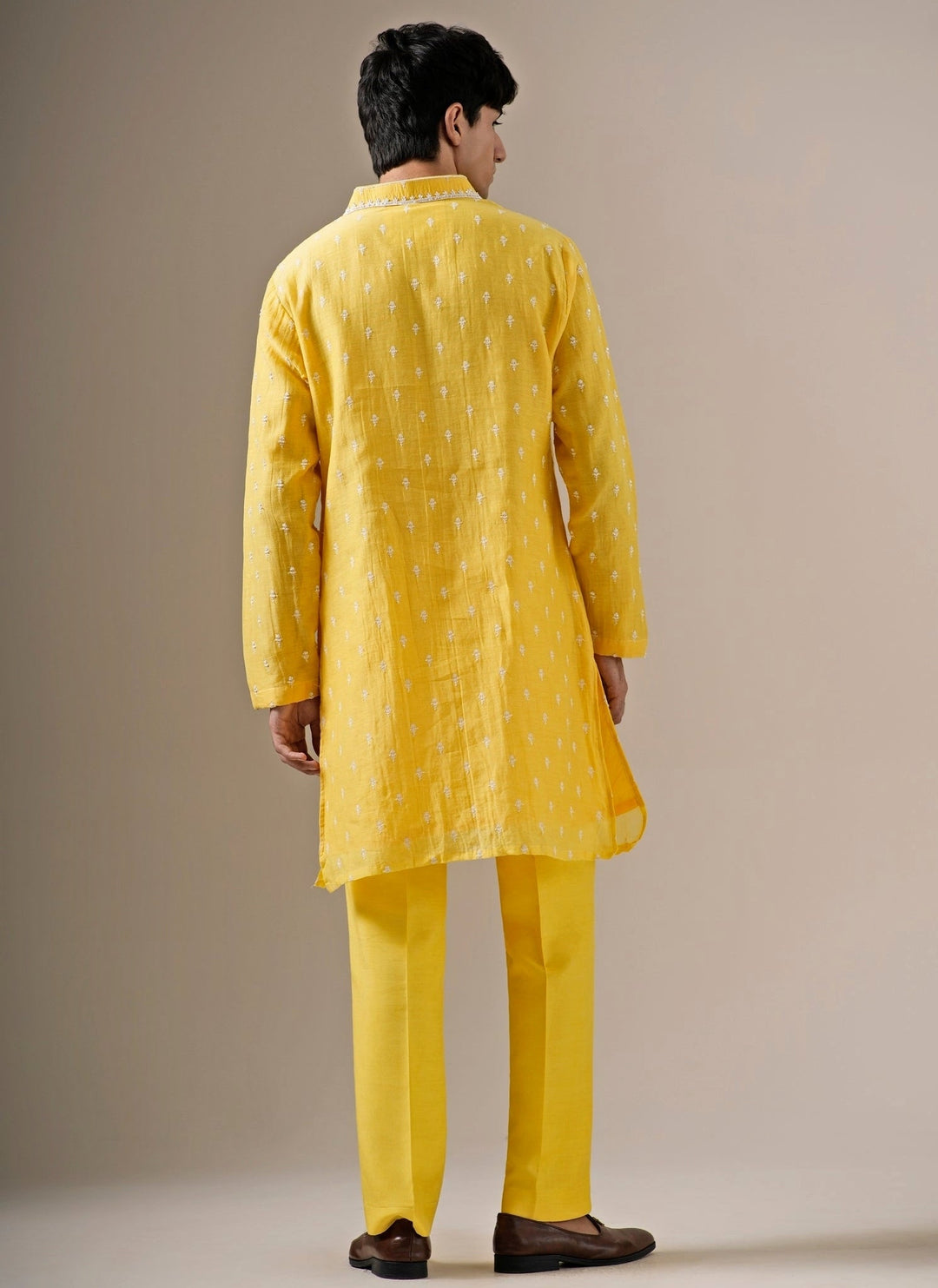 Darzi House Yellow Cotton Chanderi Kurta SetFabilicious Fashion