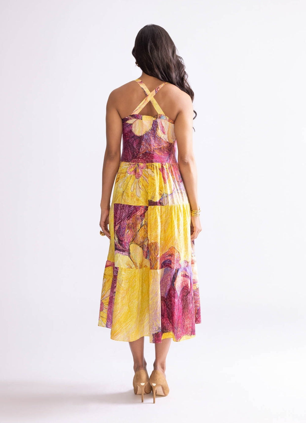 Yellow Daisy Print Dress Saaksha & Kinni - Fabilicious Fashion