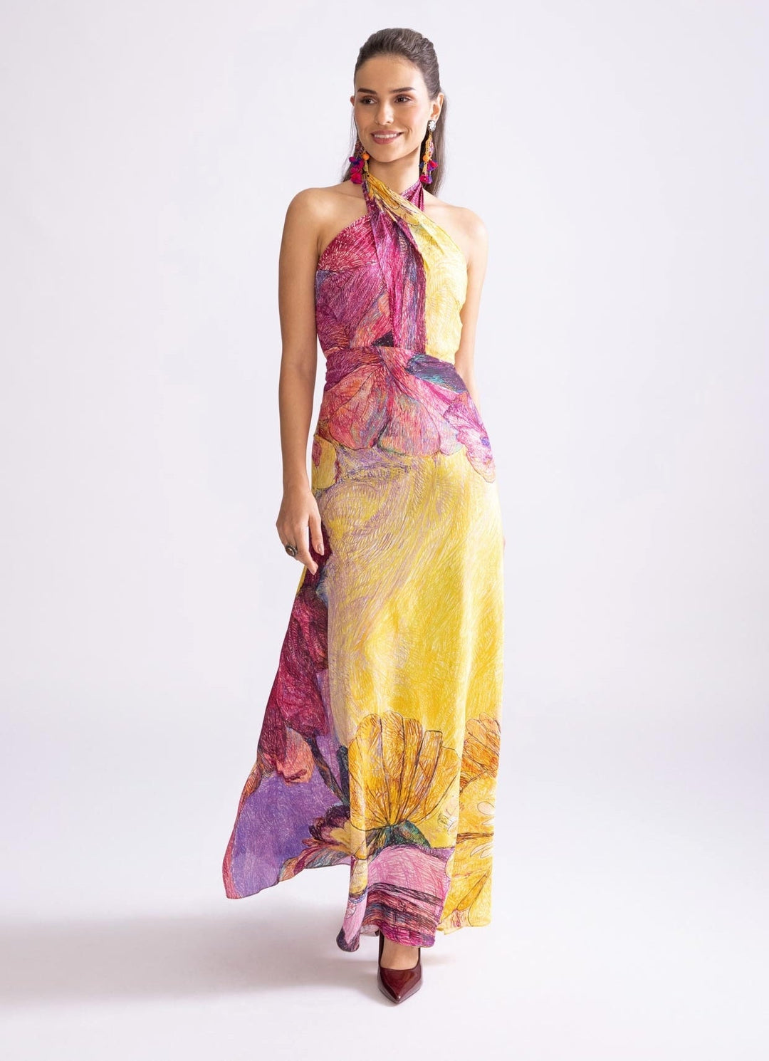 Yellow Daisy Print Dress Saaksha & Kinni - Fabilicious Fashion