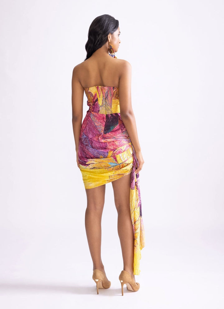 Yellow Daisy Print Dress Saaksha & Kinni - Fabilicious Fashion