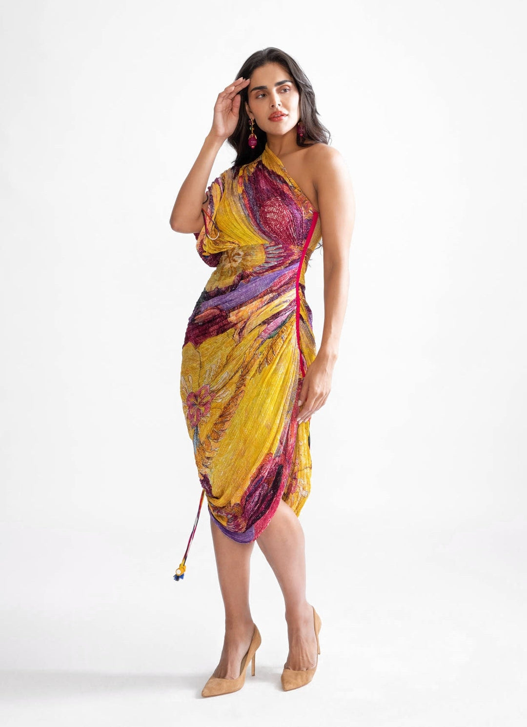 Yellow Daisy Print Dress Saaksha & Kinni - Fabilicious Fashion