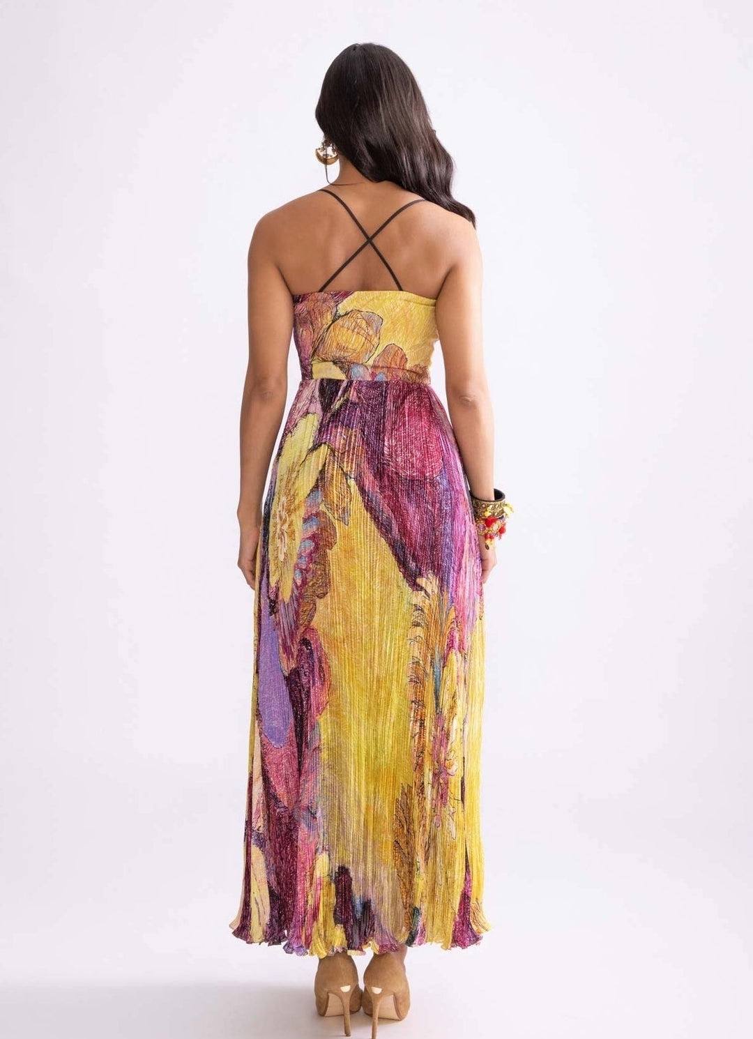 Yellow Daisy Print Dress Saaksha & Kinni - Fabilicious Fashion