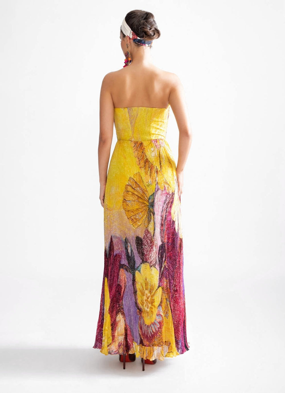 Yellow Daisy Print Gown Saaksha & Kinni - Fabilicious Fashion