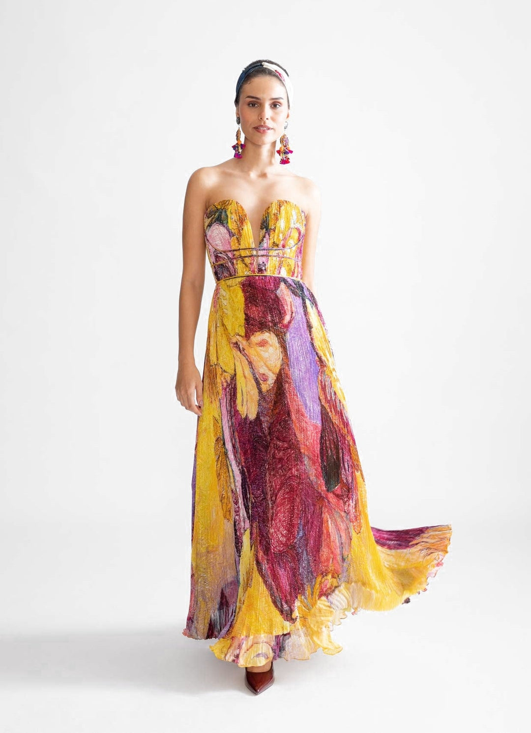 Yellow Daisy Print Gown Saaksha & Kinni - Fabilicious Fashion