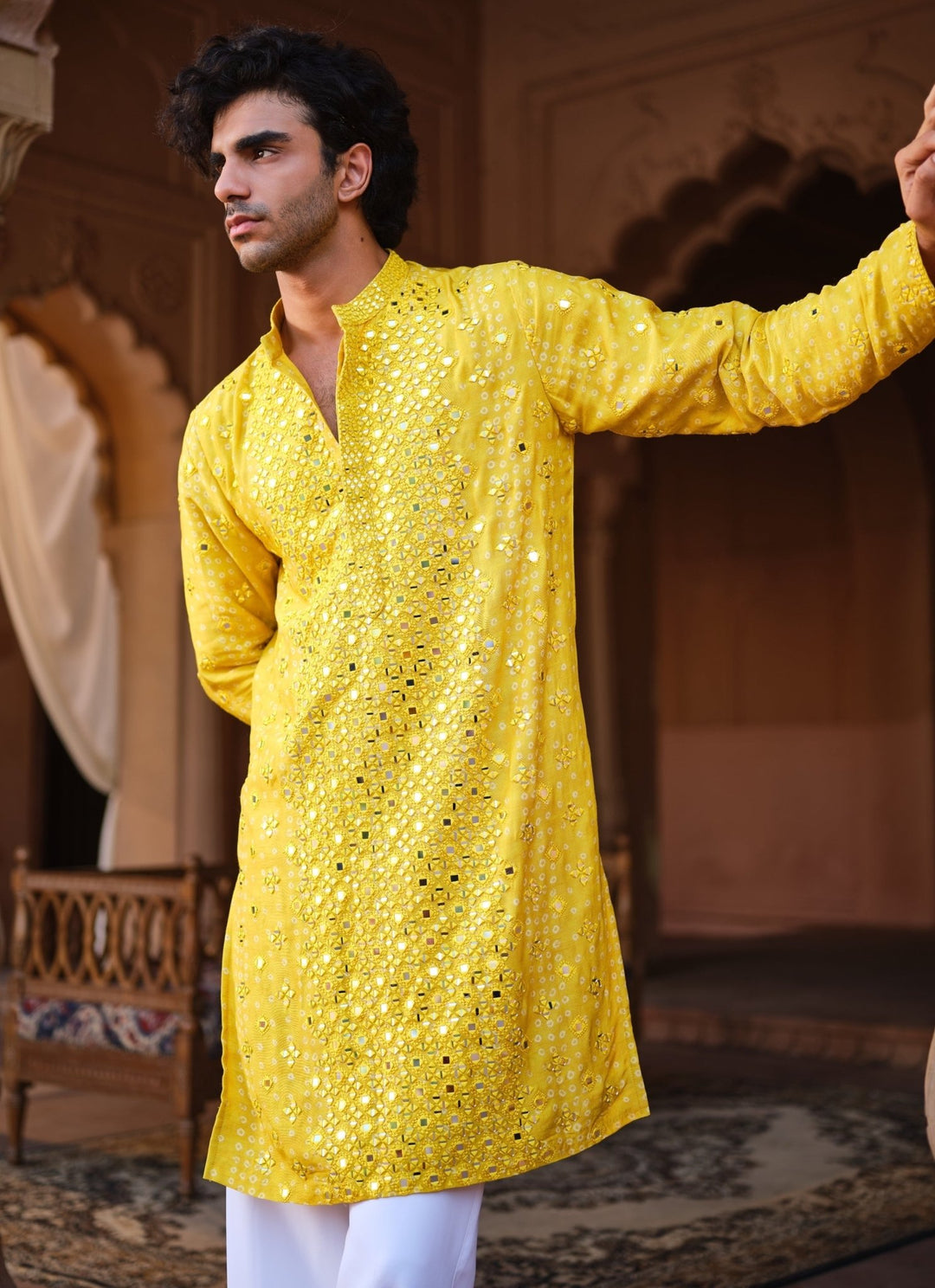 Darzi House Yellow Dupion Silk Kurta Set with DupattaFabilicious Fashion