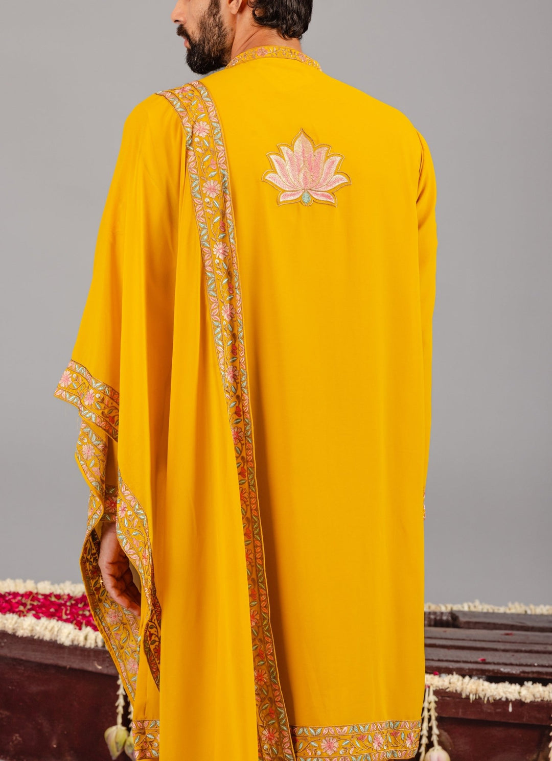 Yellow Embroidered Georgette Kurta Pant Set Kalpraag - Fabilicious Fashion