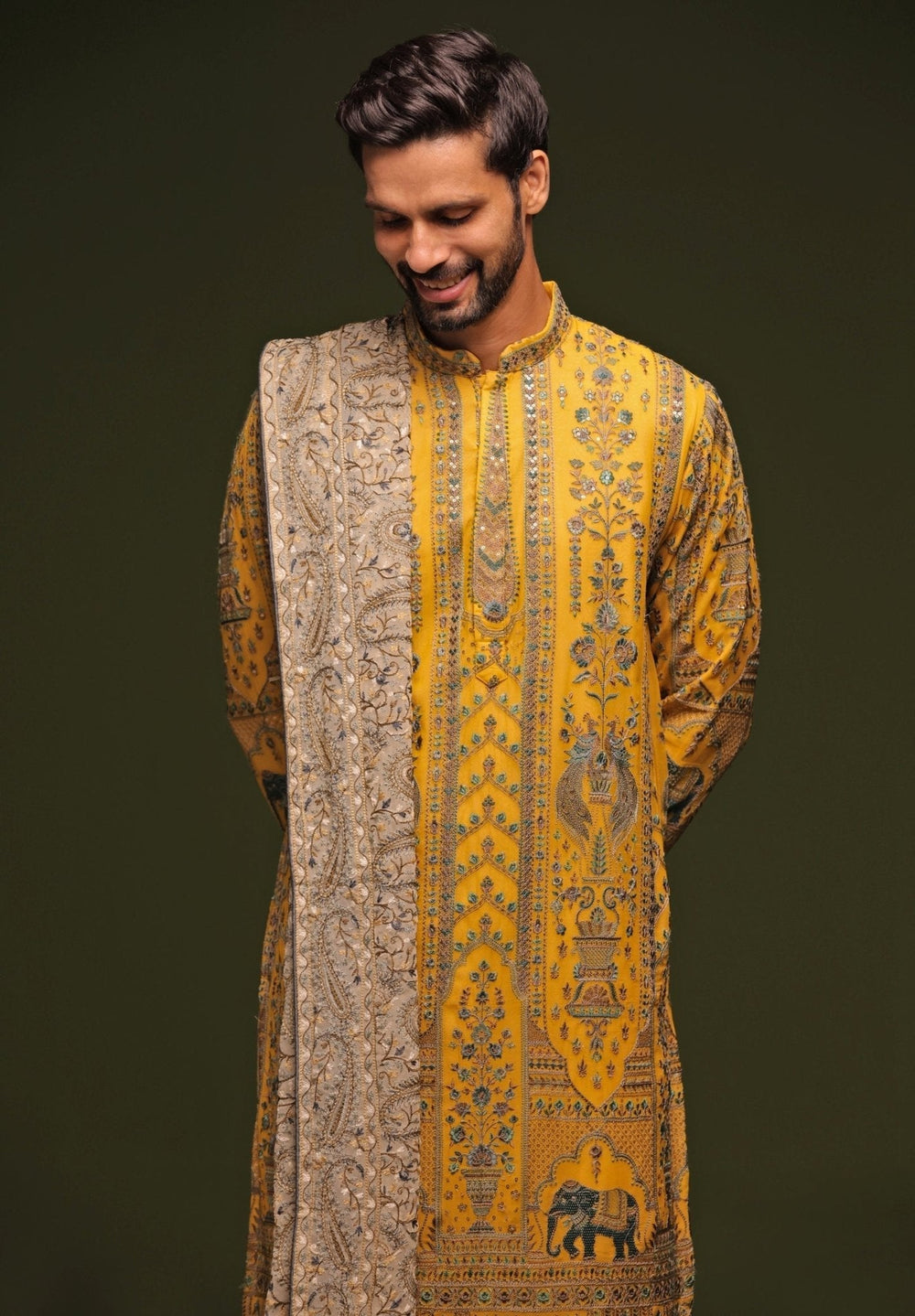Yellow Embroidered Kurta Patiala Pant Set With Dupatta Kalpraag - Fabilicious Fashion