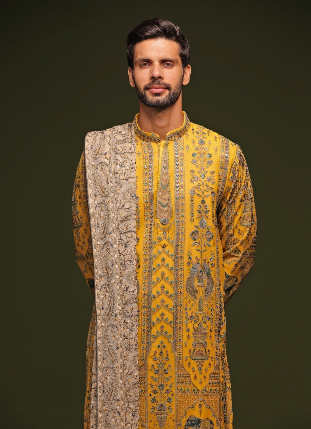 Yellow Embroidered Kurta Patiala Pant Set With Dupatta Kalpraag - Fabilicious Fashion