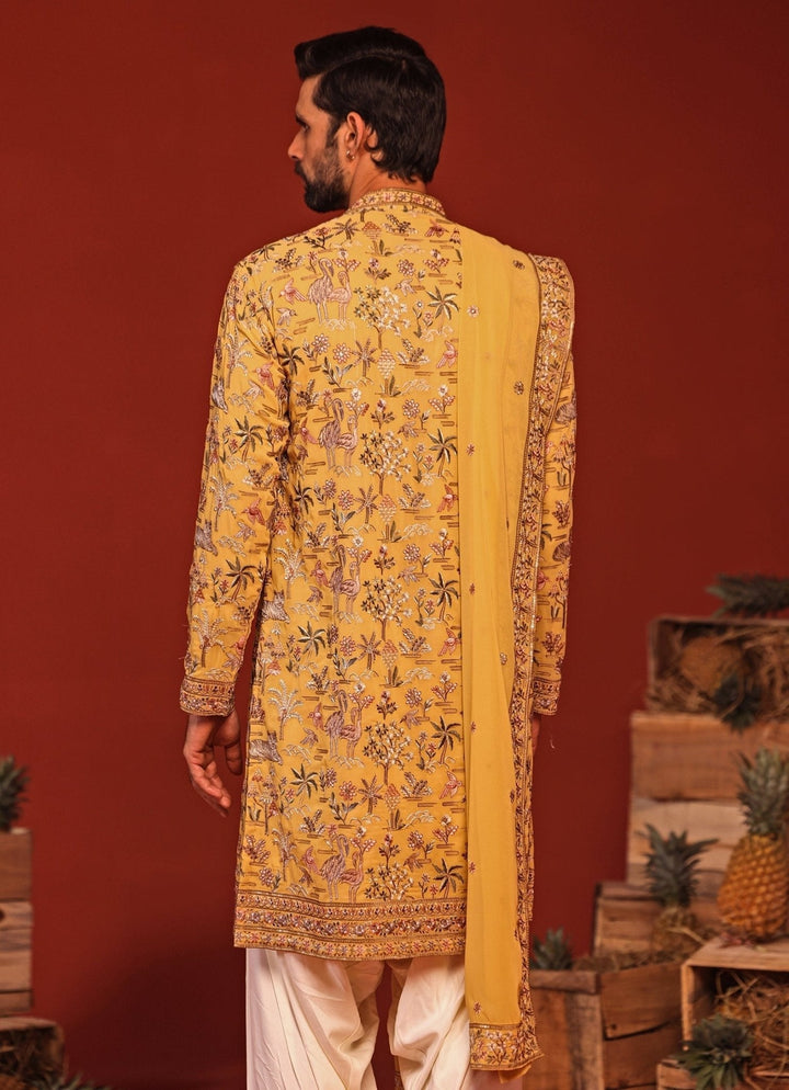 Yellow Embroidered Kurta Patiala Pant Set Kalpraag - Fabilicious Fashion
