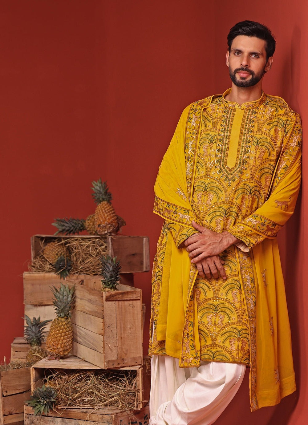 Yellow Embroidered Kurta Patiala Pant Set Kalpraag - Fabilicious Fashion
