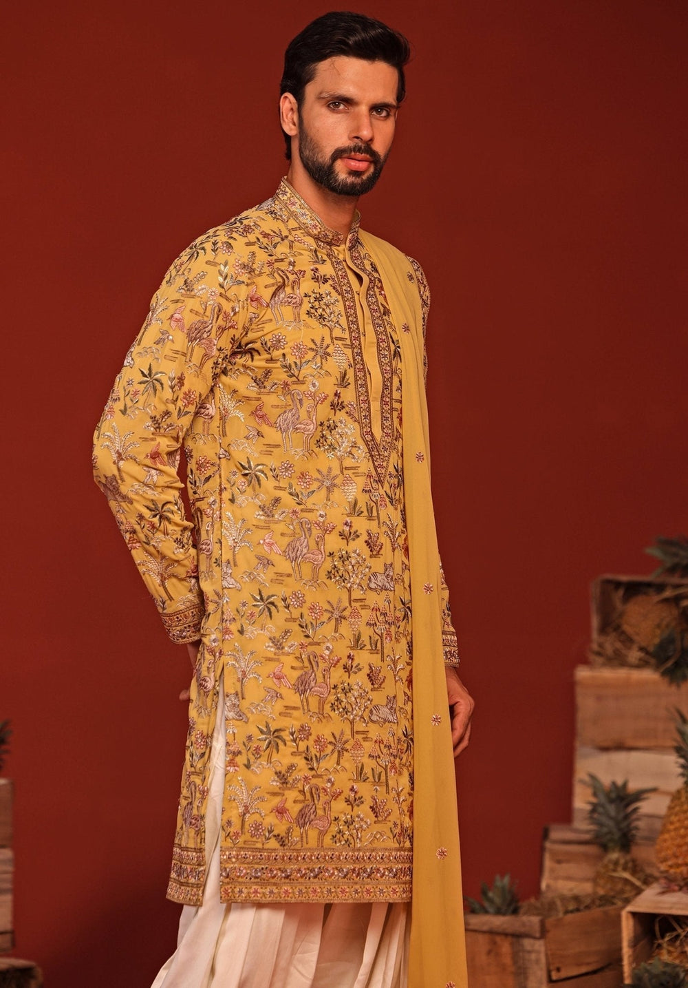 Yellow Embroidered Kurta Patiala Pant Set Kalpraag - Fabilicious Fashion