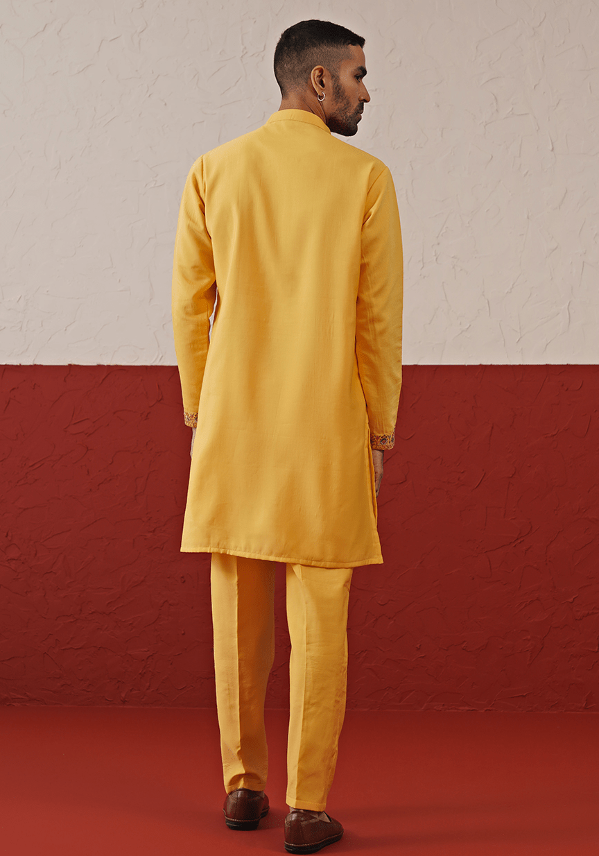 Yellow Embroidered Kurta Set Kalpraag - Fabilicious Fashion