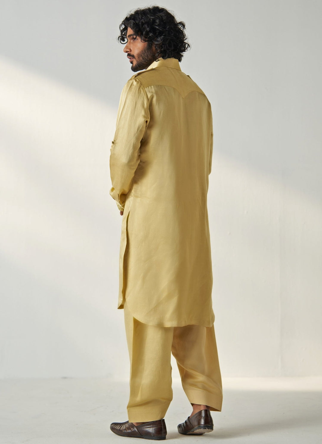 Yellow Embroidered Pathani Kurta Set Studio Bagechaa - Men - Fabilicious Fashion