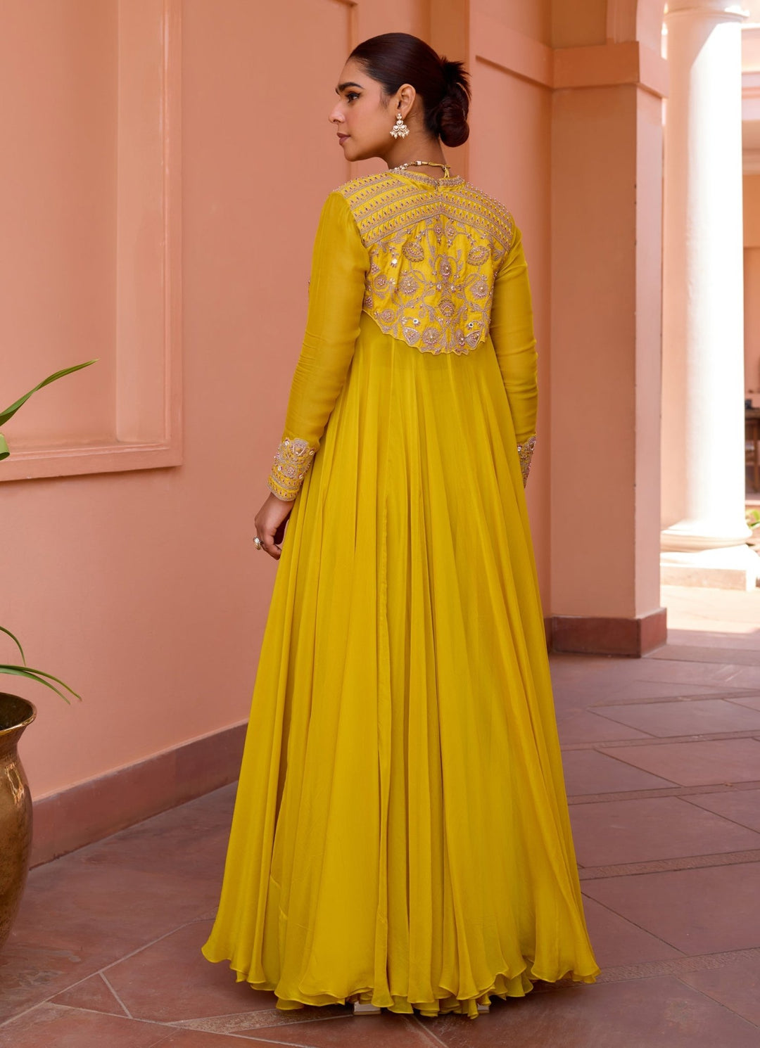 Yellow Embroidered Sharara Set With Cape Isha Gupta Tayal - Fabilicious Fashion