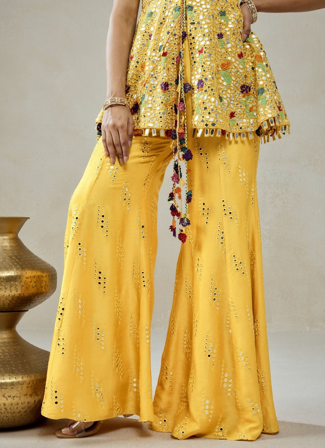 Nitika Gujral Yellow Georgette Peplum Sharara SetFabilicious Fashion