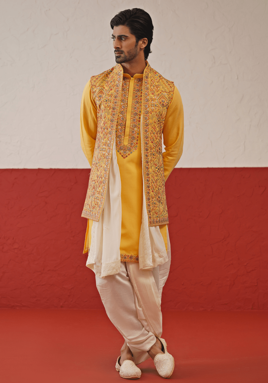 Yellow Kurta Set With Duppata Kalpraag - Fabilicious Fashion