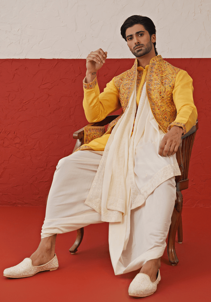 Yellow Kurta Set With Duppata Kalpraag - Fabilicious Fashion