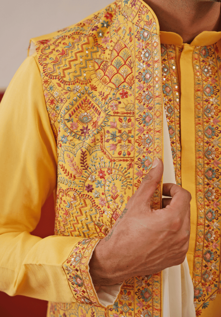 Yellow Kurta Set With Duppata Kalpraag - Fabilicious Fashion