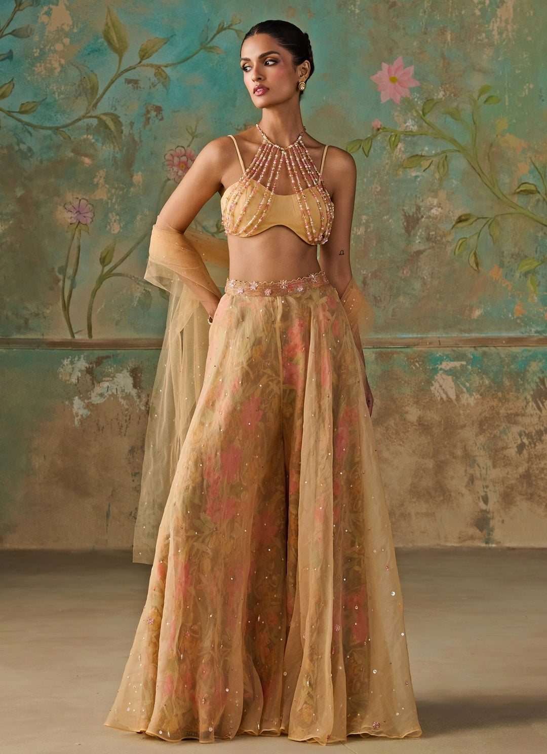 Zoon Tribe Yellow Organza Blouse Sharara SetFabilicious Fashion
