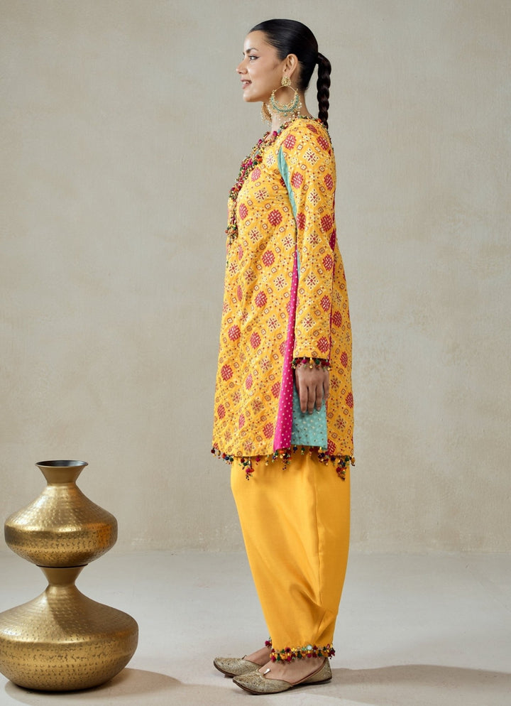 Nitika Gujral Yellow Patola Silk Kurta Salwar SetFabilicious Fashion
