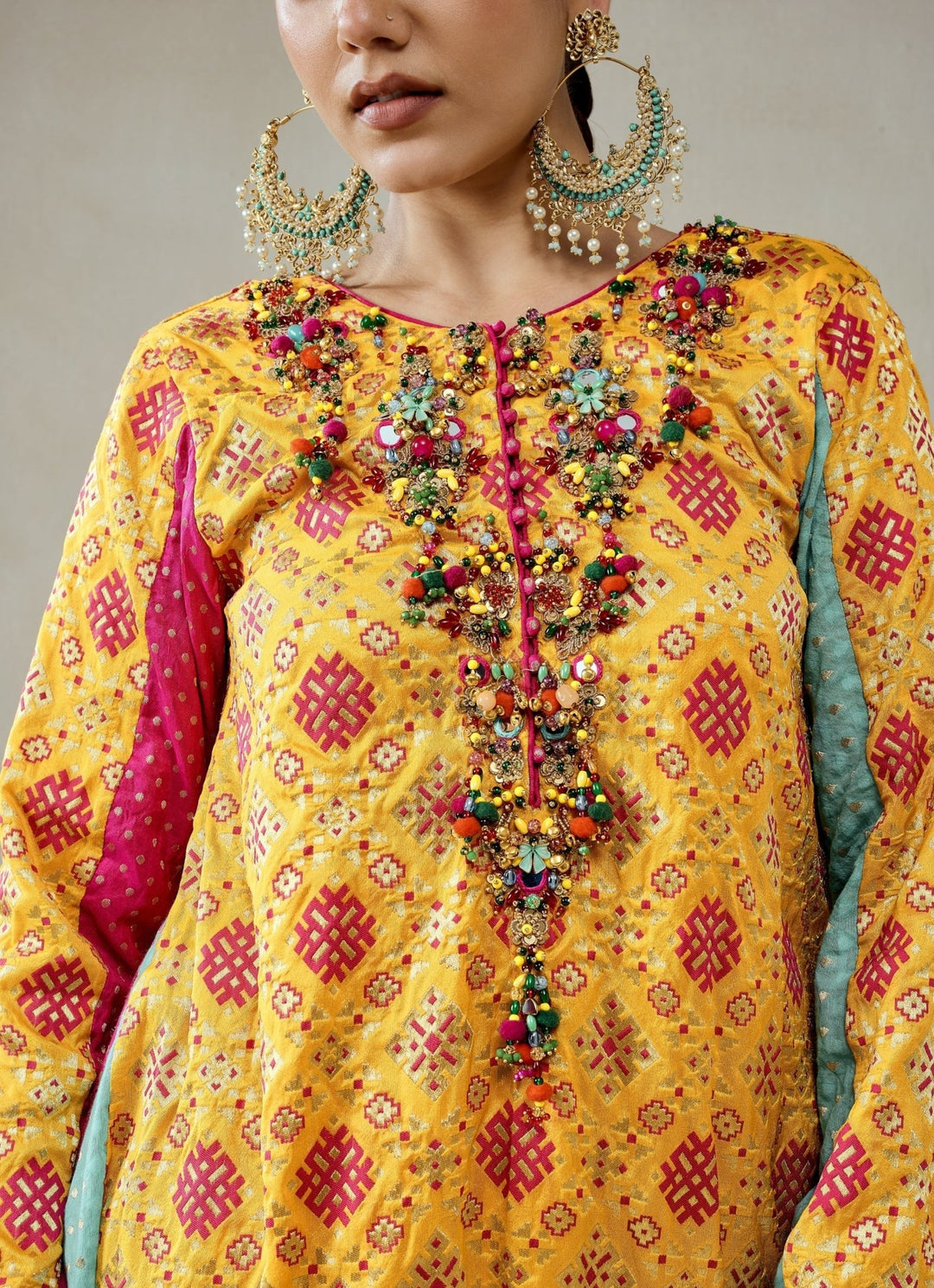 Nitika Gujral Yellow Patola Silk Kurta Salwar SetFabilicious Fashion