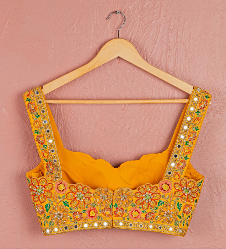 Yellow Printed Crepe Lehenga Anisha Shetty - Fabilicious Fashion