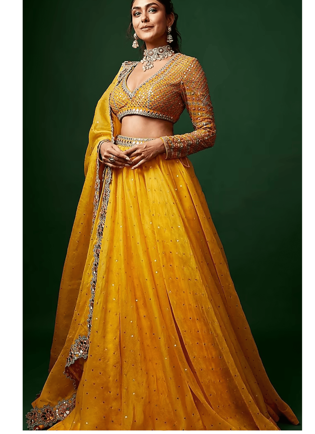 Yellow Silk Organza Lehenga Set Vvani by Vani Vats - Fabilicious Fashion